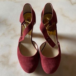 Michael Kors-Burgandy/Maroon Suede High Heels